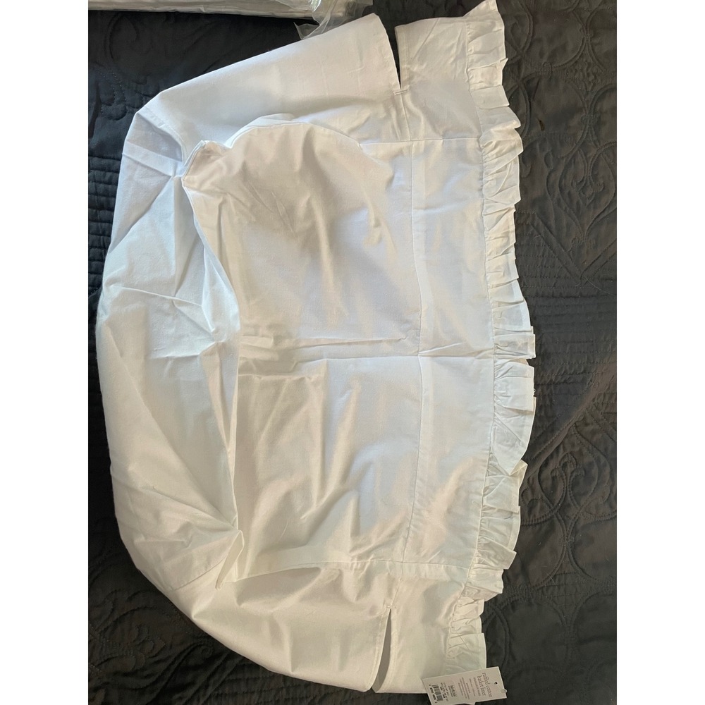 Restoration Hardware Baby & Child Ruffled Cotton‎ Basket Liner White NEW